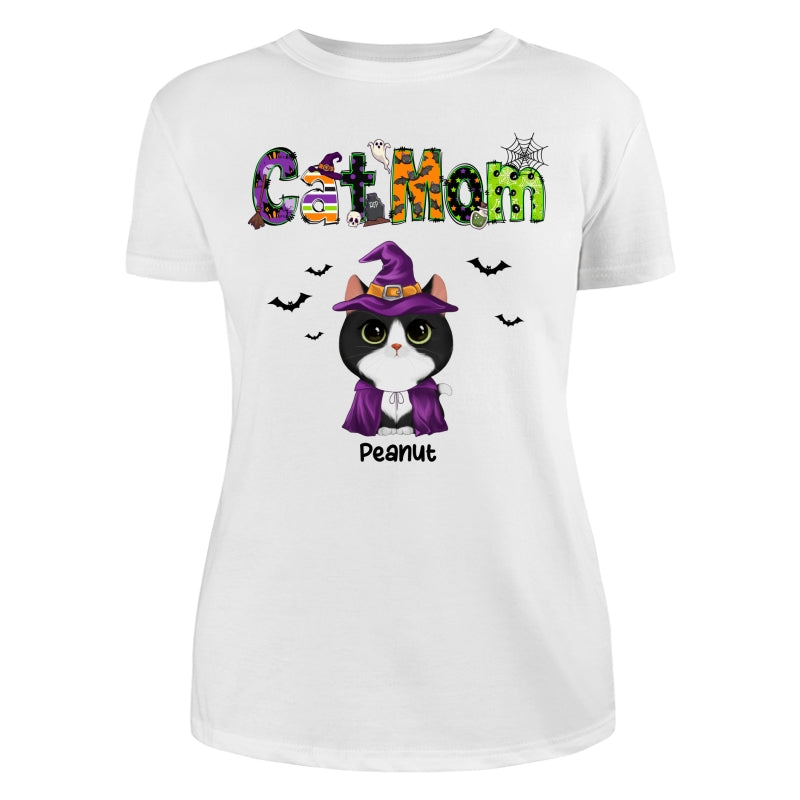 Halloween Watercolor Cute Cats Cat Mom Personalized Shirt