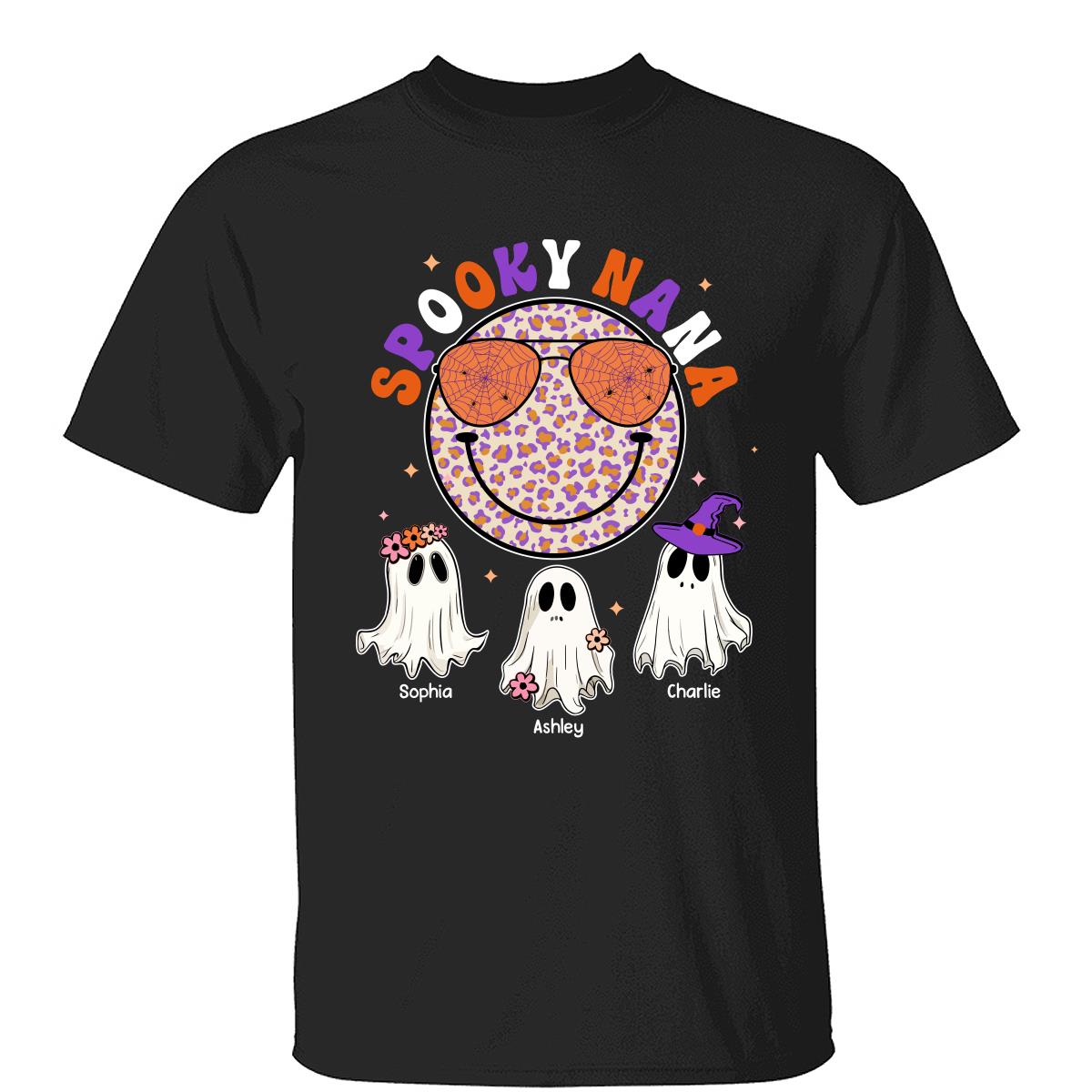 Halloween Spooky Grandma Mom Smiley Face Personalized Shirt