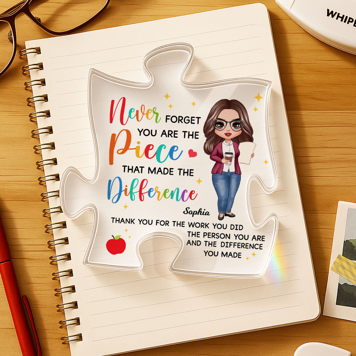Never Forget The Difference You Made Personalized Puzzle Block Plaque Thank You Appreciation Retirement Gift For Teacher