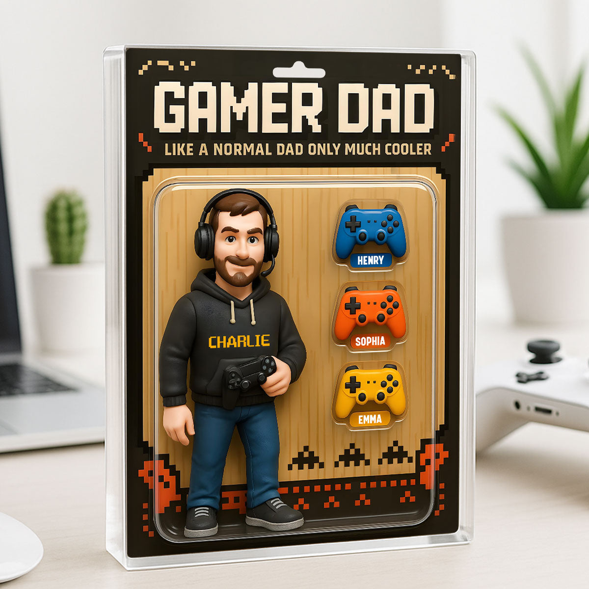 Gamer Dad Cooler 3D Effect - Personalized Acrylic Block Plaque - Gift For Husband Dad
