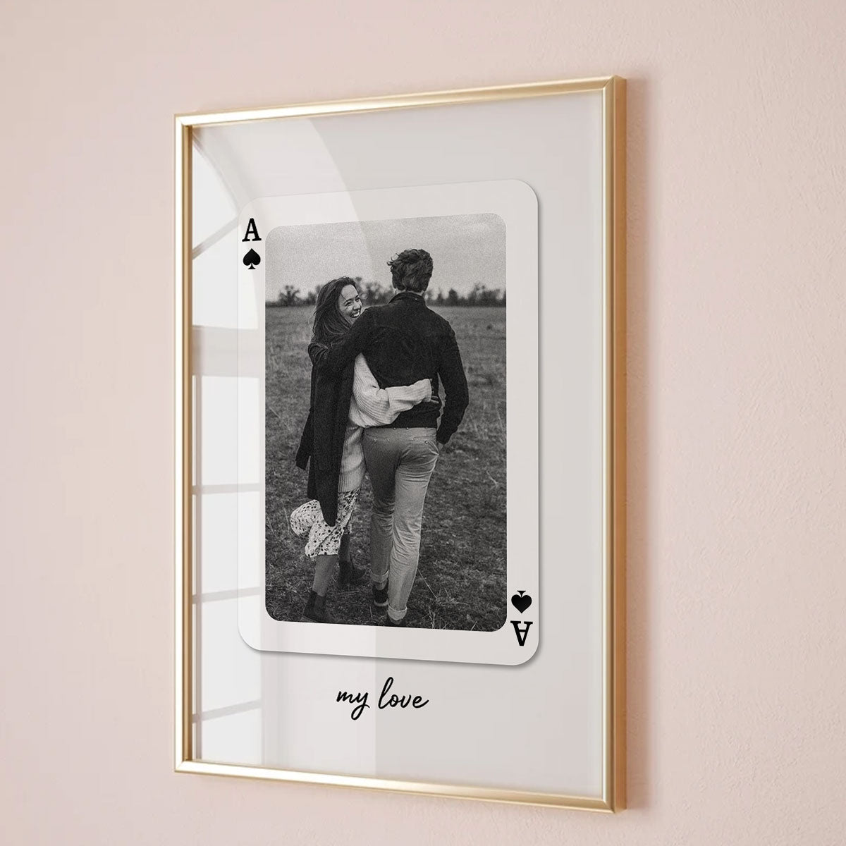 Custom Playing Cards Photo Print, Gift For Her Personalized Wall Art, Unique Couples Gift, Romantic Gift