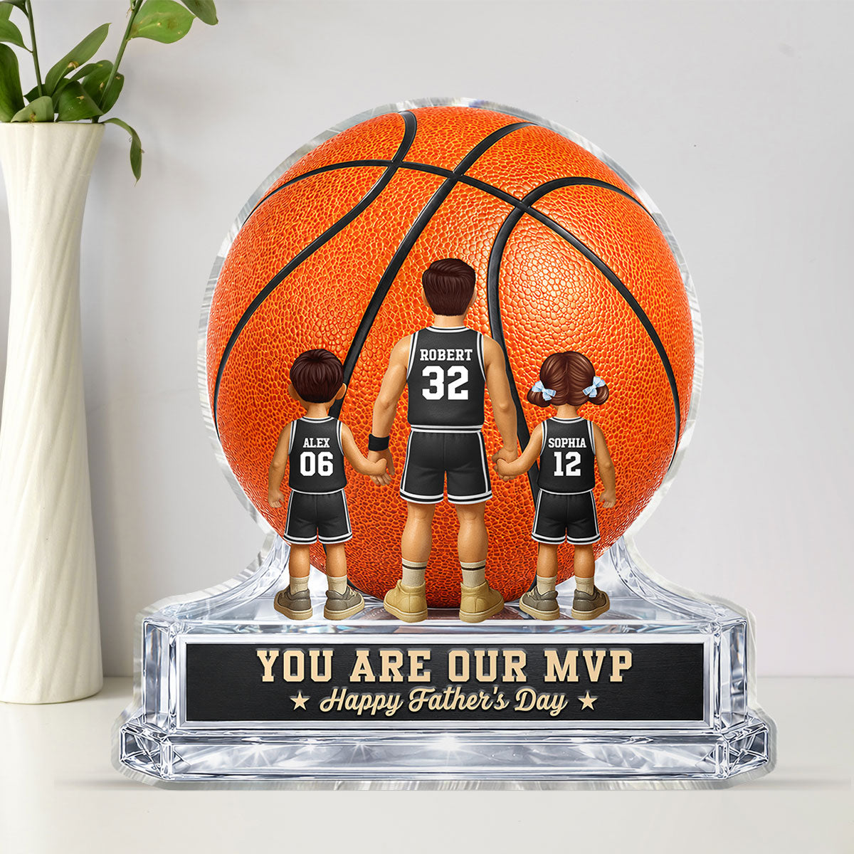 Basketball No 1 Dad Legend You Are Our MVP - Personalized Acrylic Block Plaque - Gift For Dad, Husband, Basketball Fans