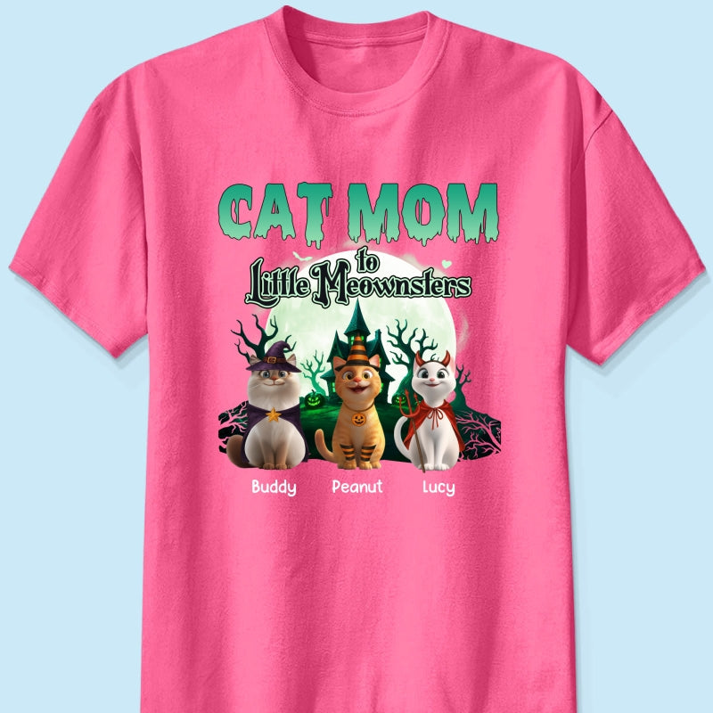 Cat Mom to Little Meownsters Personalized Shirt, Halloween Shirt for Cat Moms