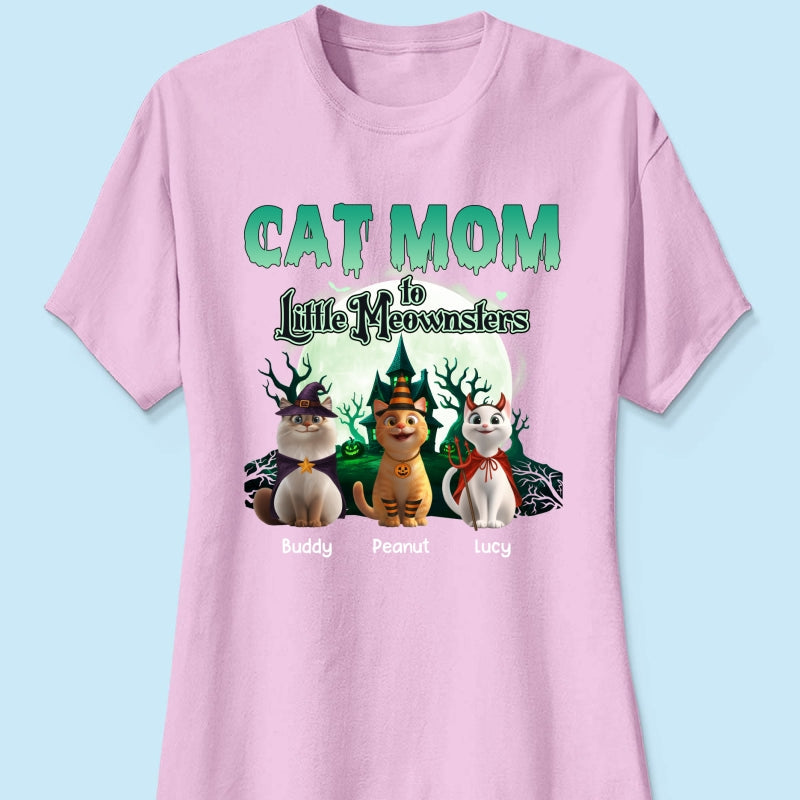 Cat Mom to Little Meownsters Personalized Shirt, Halloween Shirt for Cat Moms