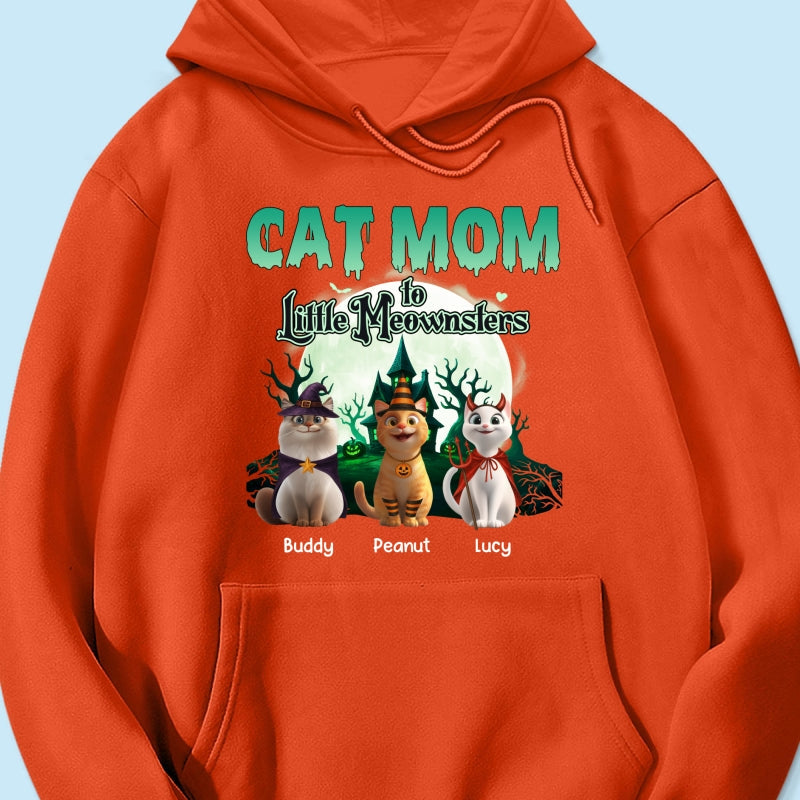 Cat Mom to Little Meownsters Personalized Shirt, Halloween Shirt for Cat Moms