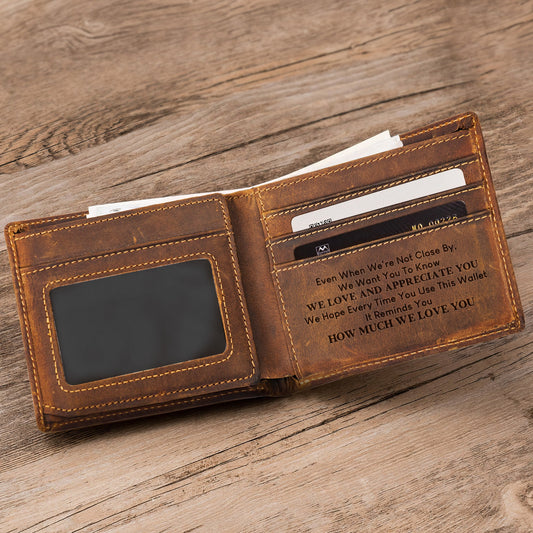 Father's Day Gifts, Wallet Reminder For Dad, Grandpa, Papa - Personalized Leather Wallet