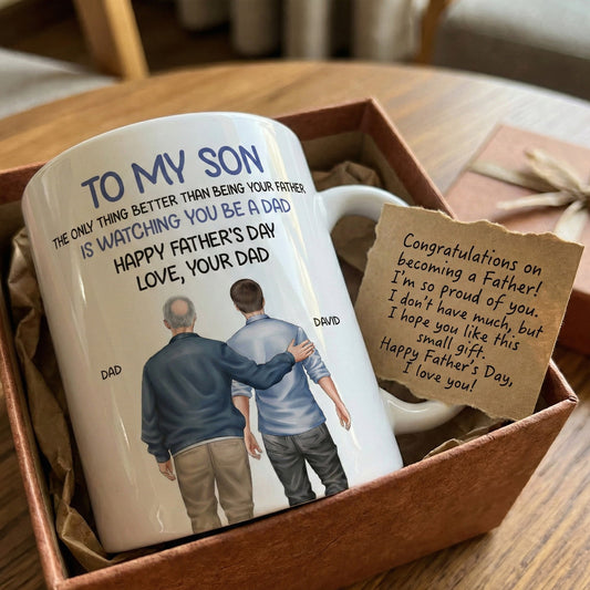 Father's Day Gifts, Watching You Be A Dad - Father's Day Gift For Son From Dad, Mom - Personalized Mug