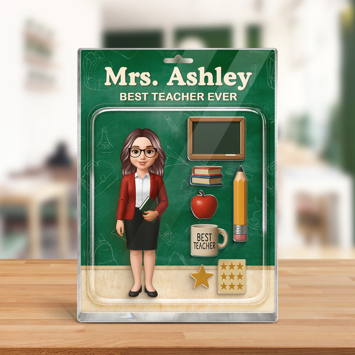 Teacher Action Figure Personalized Acrylic Block, Back To School Gift, Teacher Appreciation Gift
