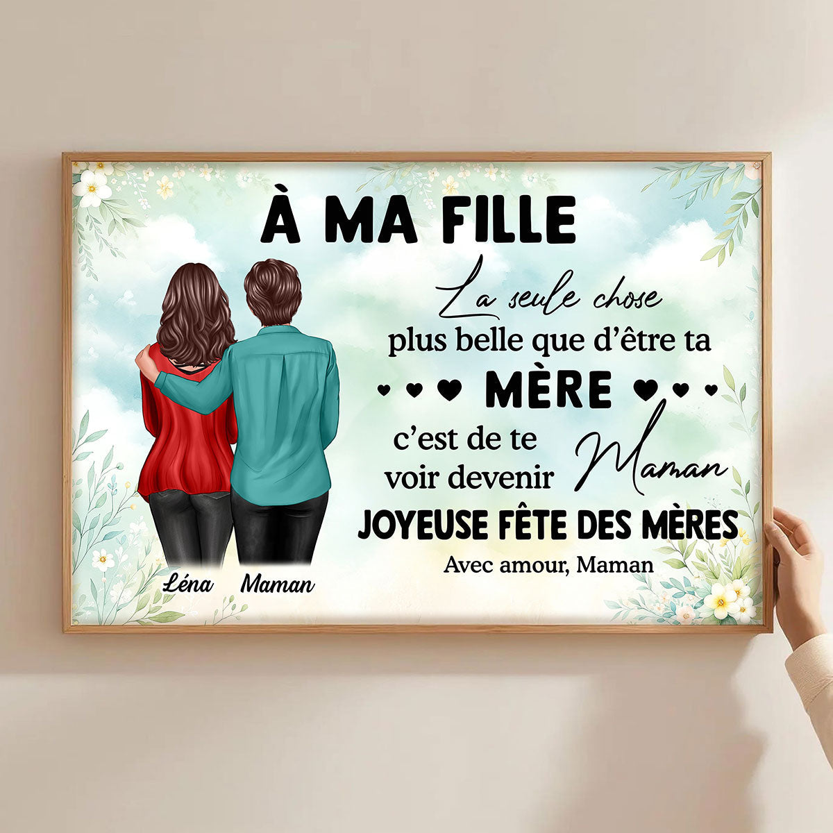 ma fille – Te voir devenir maman – Affiche personnalise – Cadeau de Fte des Mres pour ma fille