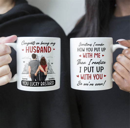 We Put Up With Each Other - Personalized Mug