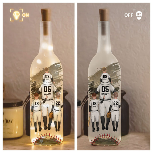 Father's Day Gifts, We Scored A Home Run Baseball Dad Dad Gift - Personalized Bottle Lamp