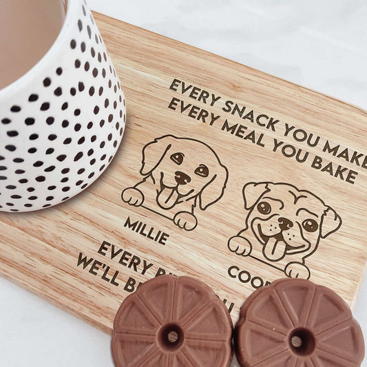 We'll Be Watching You - Custom Engraved Wooden Tea & Biscuit Board