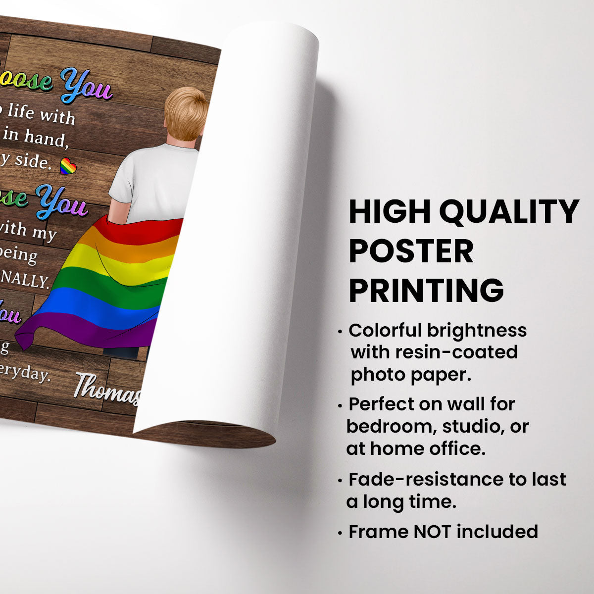 LGBTQ+ Couple I Choose You Pride Month Personalized Poster, Gift For Couple