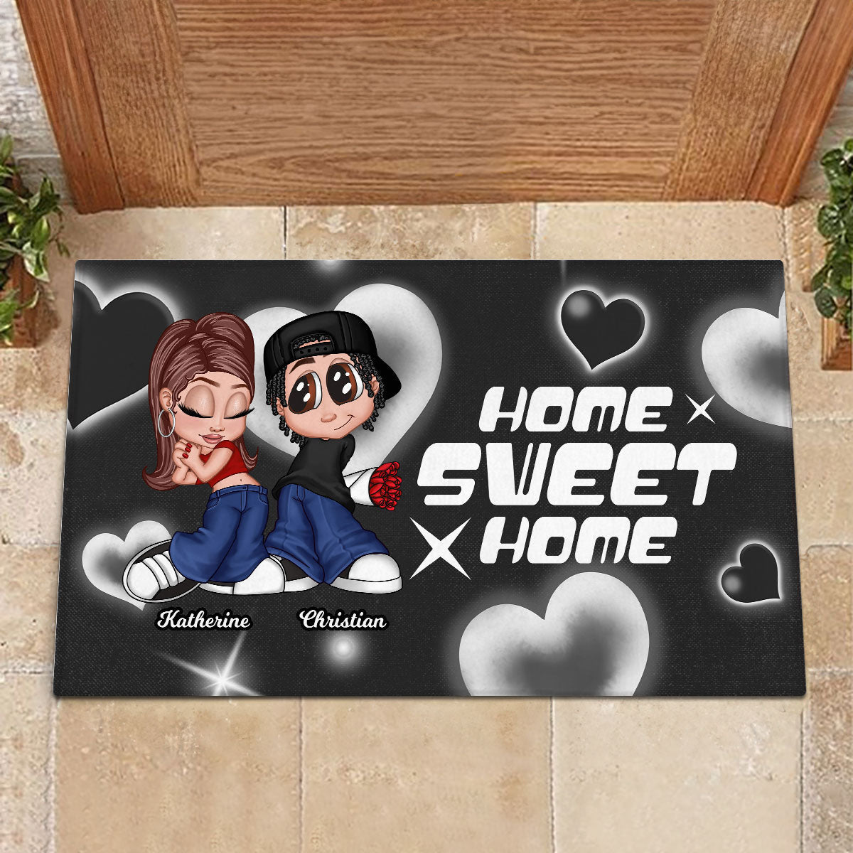 Y2K Couple Gift For Him For Her Personalized Doormat