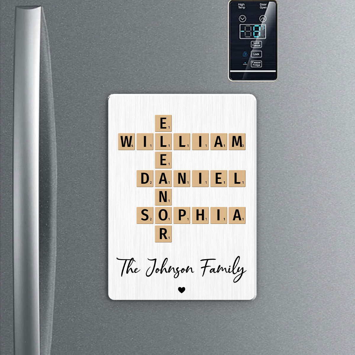 Family Crossword Art - Created In A Moment, Treasured Forever Personalized Acrylic Fridge Magnet