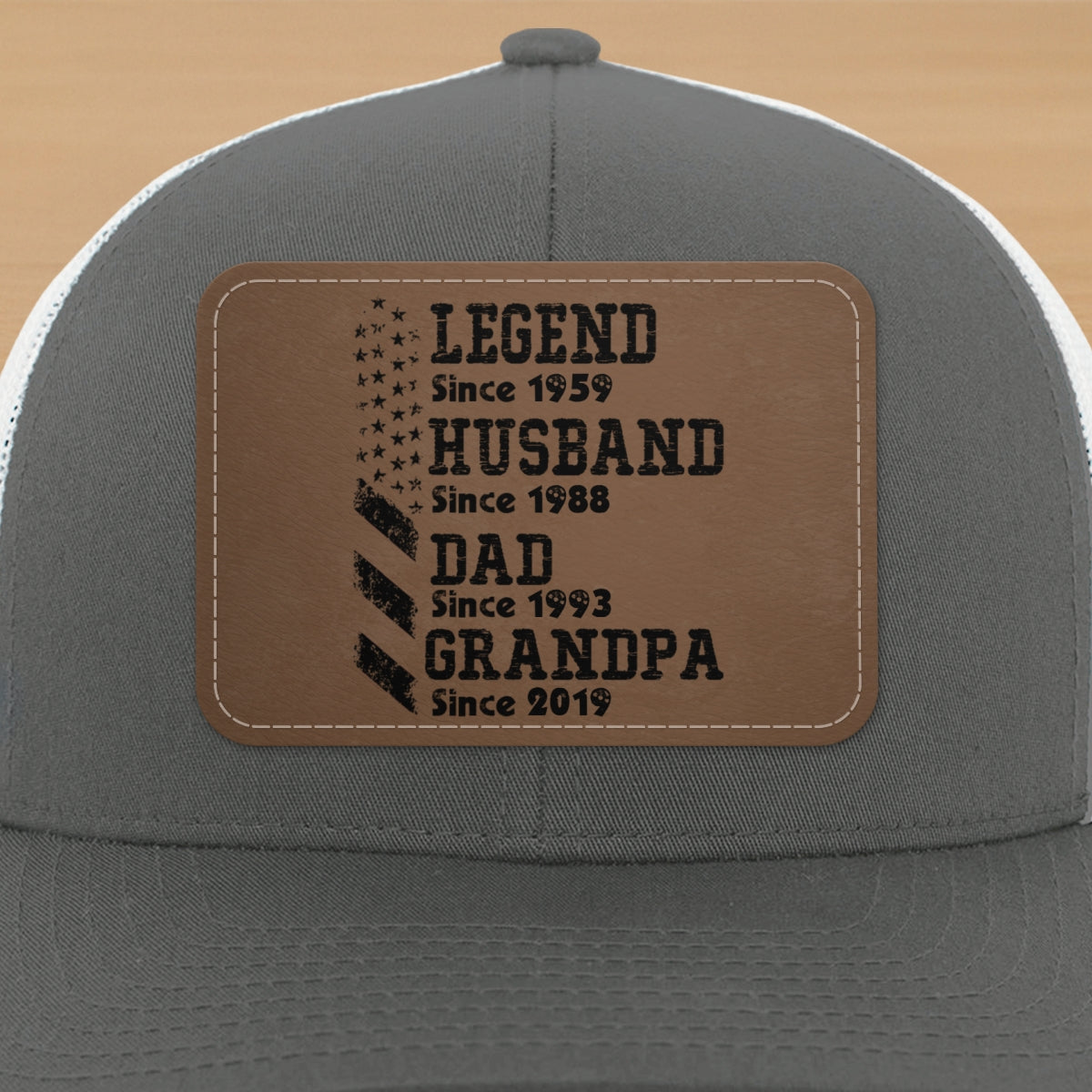 Personalized Legend Husband Dad Papa Since Father's Day Leather Patch Hat
