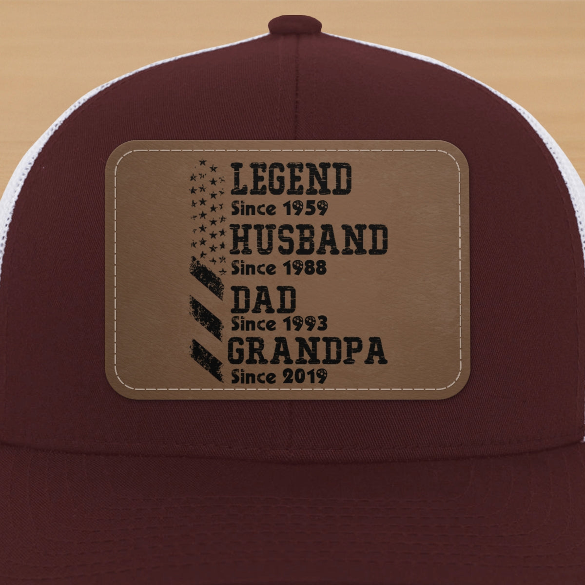 Personalized Legend Husband Dad Papa Since Father's Day Leather Patch Hat