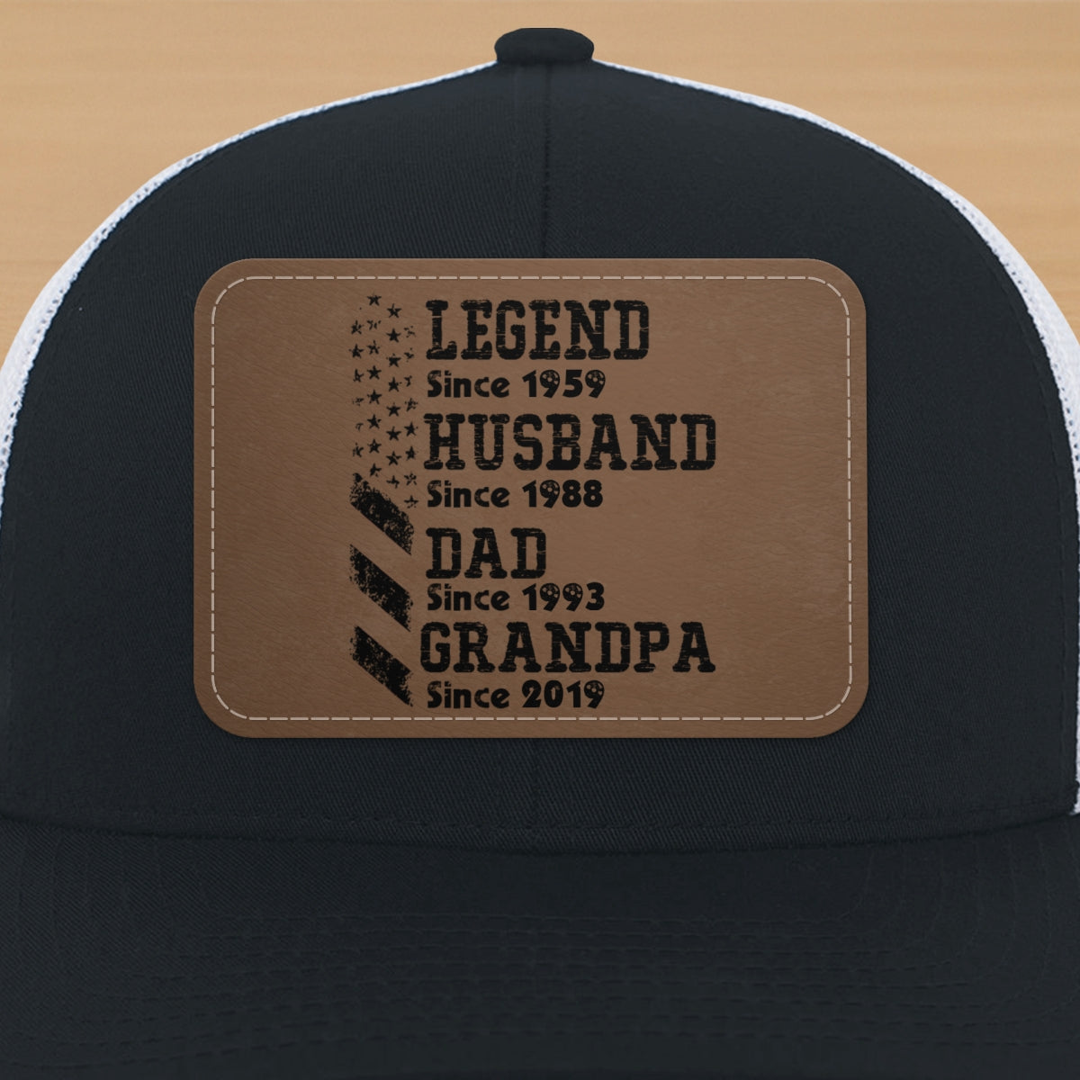 Personalized Legend Husband Dad Papa Since Father's Day Leather Patch Hat