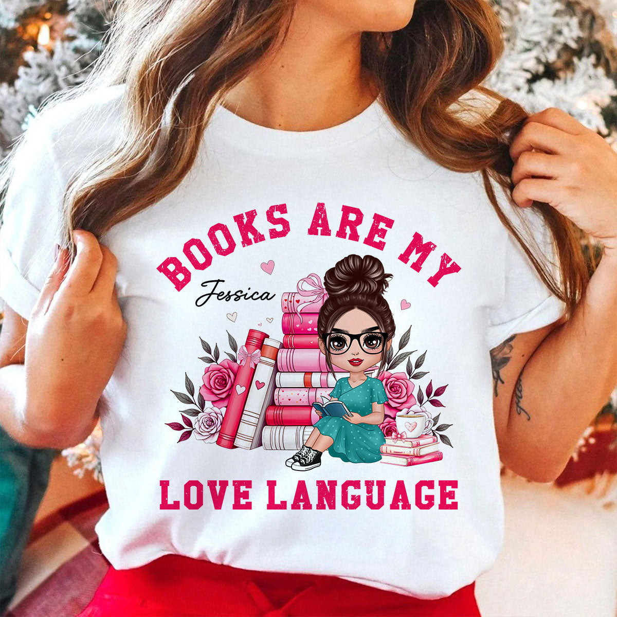 Books Are My Love Language Gift For Book Lover, Bookworm Personalized Shirt