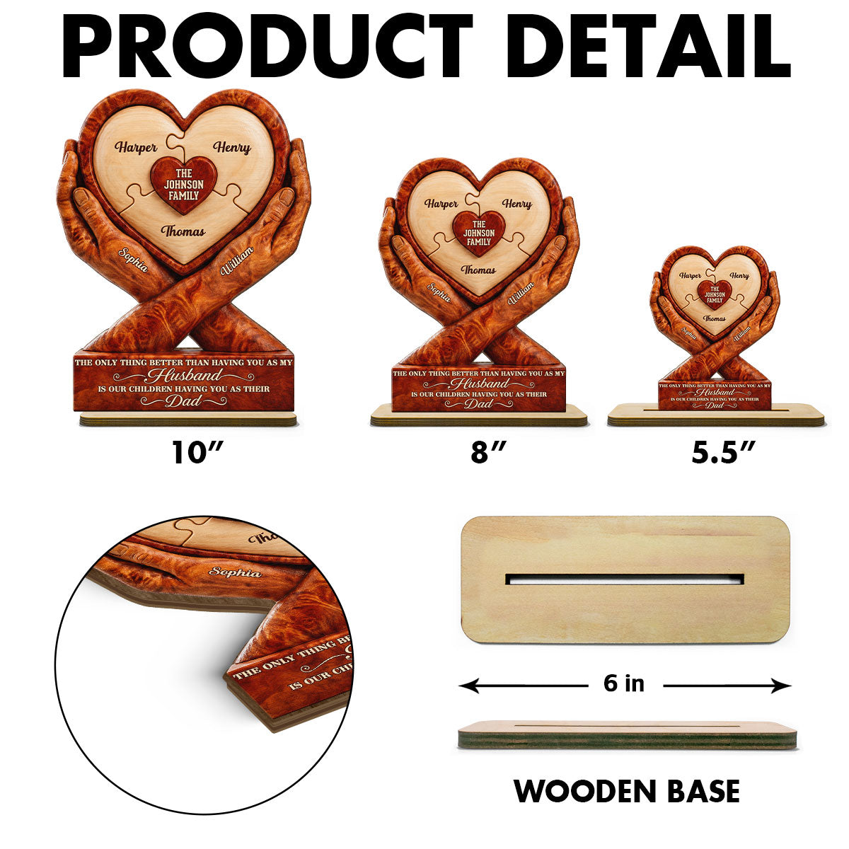 Our Children Having You As Their Dad 2D Flat Printed - Personalized 2-Layered Wooden Plaque - Gift For Husband
