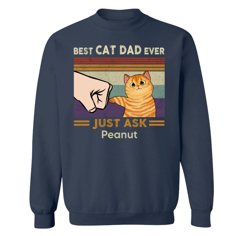 Best Cat Dad Mom Ever Fluffy Cat New Color Palette Personalized Shirt
