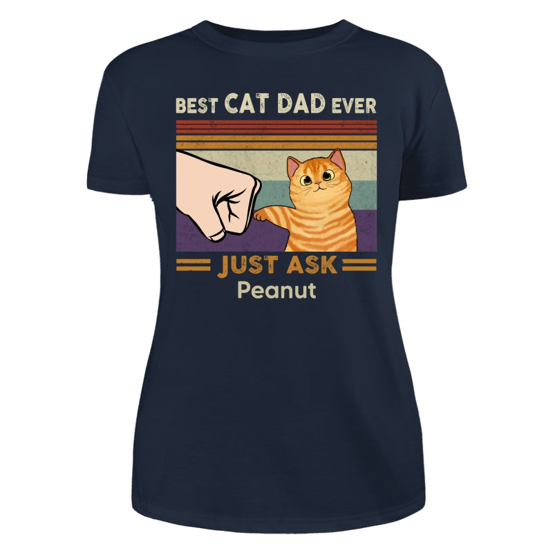 Best Cat Dad Mom Ever Fluffy Cat New Color Palette Personalized Shirt
