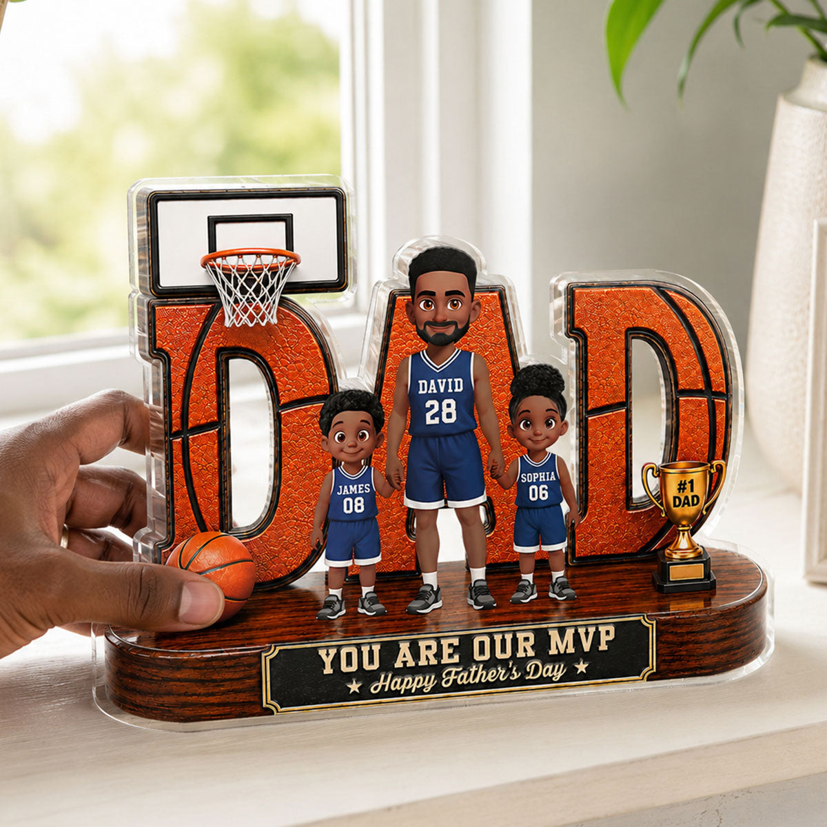 Basketball Dad Legend You Are Our MVP 2D Flat Printed - Personalized Acrylic Block Plaque - Gift For Dad, Husband, Basketball Fans