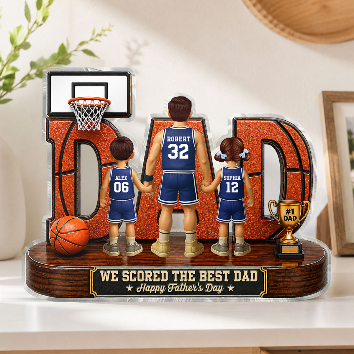 Basketball Dad Legend You Are Our MVP - Personalized Acrylic Block Plaque - Gift For Dad, Husband, Basketball Fans