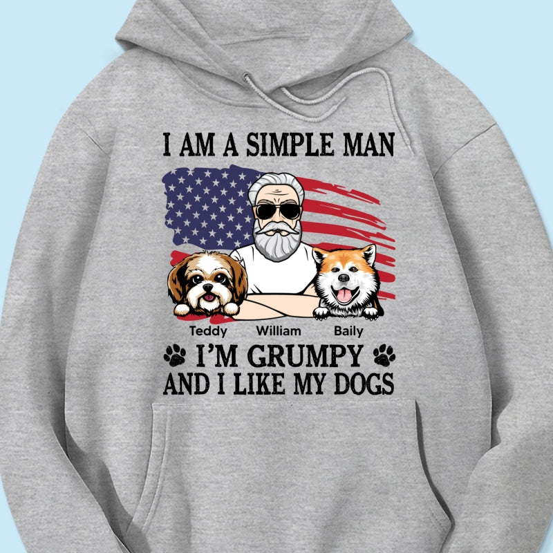 Simple Man Grumpy And Like My Dogs Nation Flag Personalized Shirt, Perfect Gift for Dog Lovers
