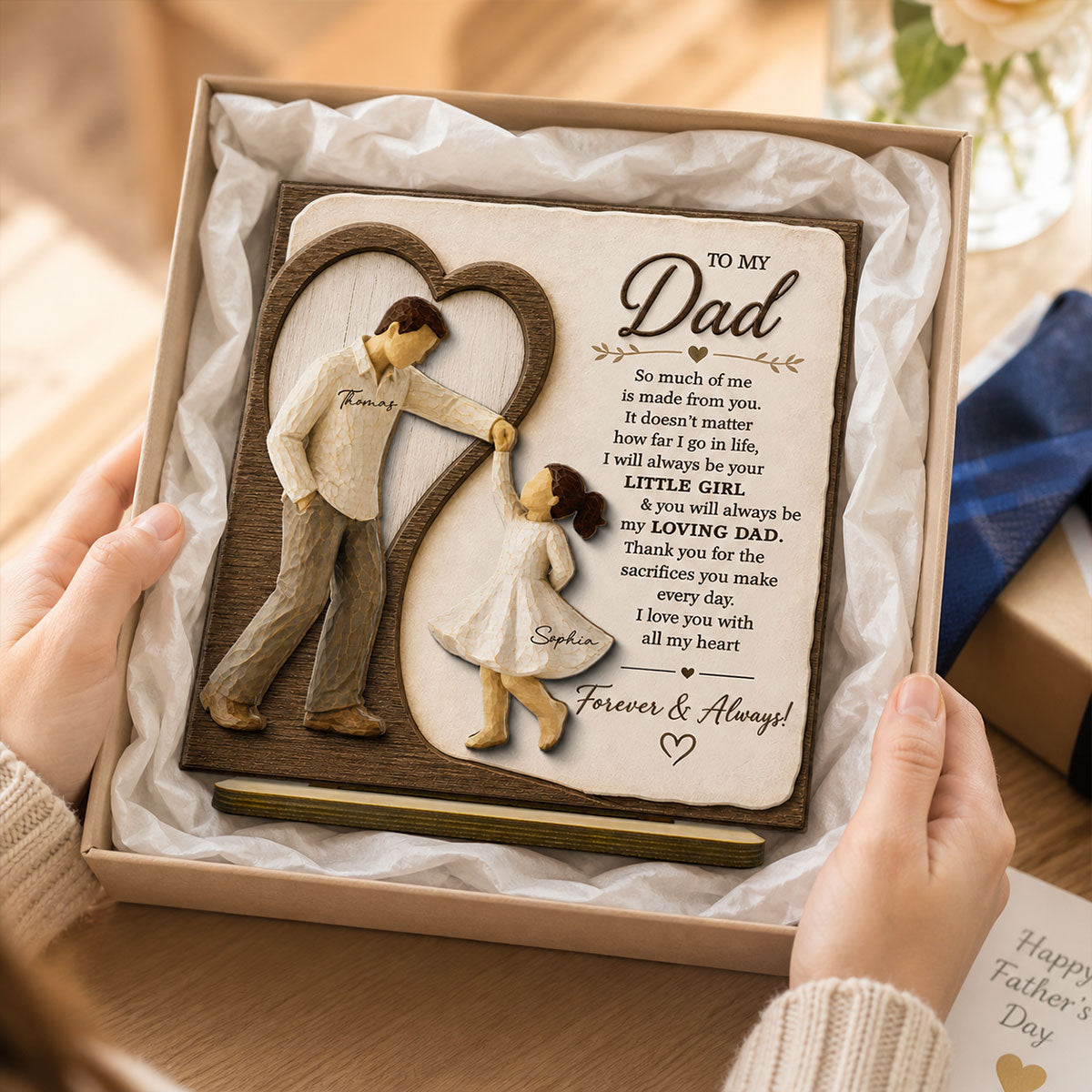 Will Always Be Your Little Girl Dancing Father & Daughter - Personalized 2-Layered Wooden Plaque - Sentimental Gift From Daughter