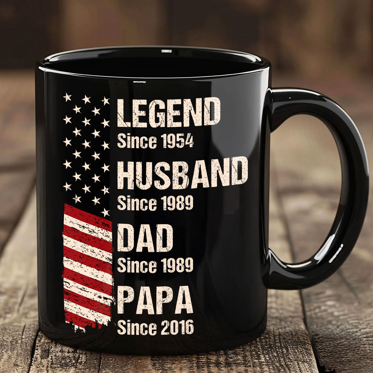 Legend Husband Dad Grandpa Est. Nation Flag Personalized Mug
