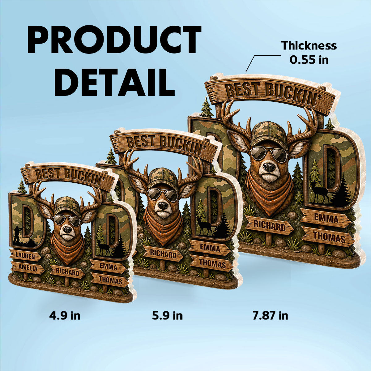 Best Buckin's Dad Hunting - Personalized Acrylic Block Plaque - Gift For Dad, Husband