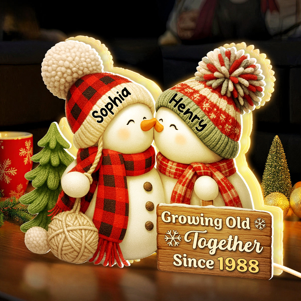 Eternal Glow – Custom Night Light | Heartfelt Christmas Gift for for Grandma, Mom, Family, Couple