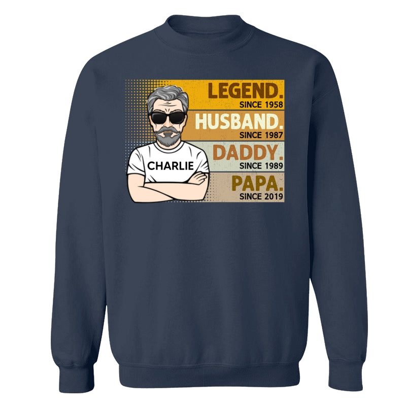 Retro The Legend Grandpa Gift For Grandpa Personalized Shirt