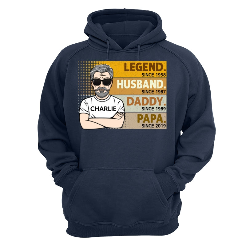 Retro The Legend Grandpa Gift For Grandpa Personalized Shirt