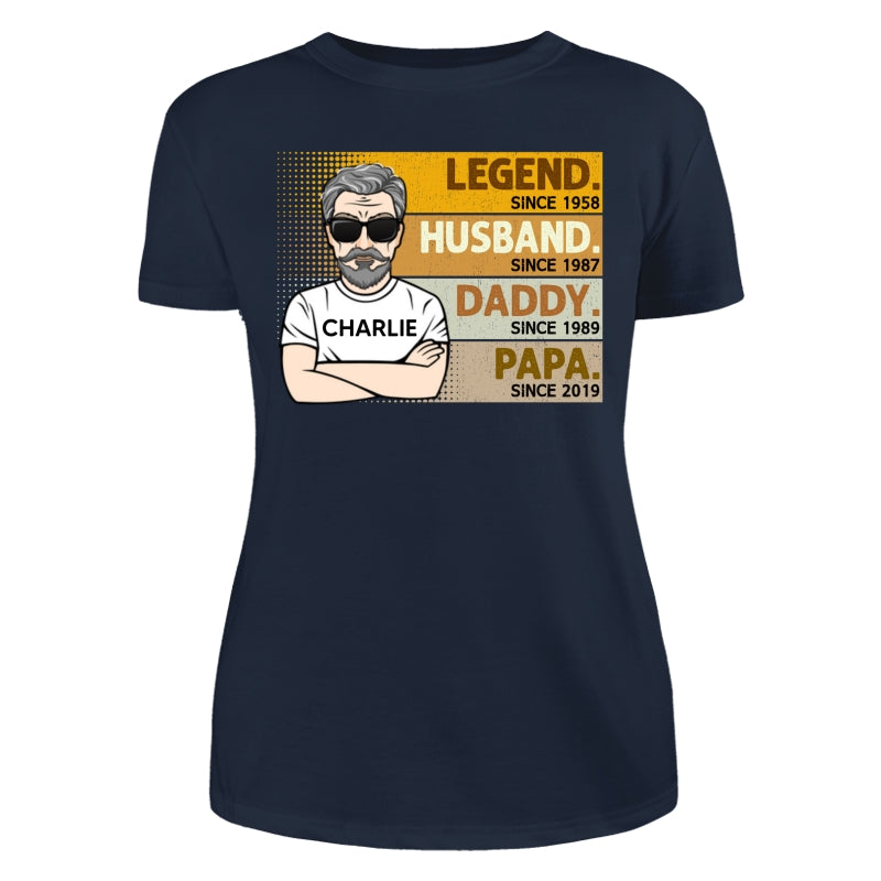 Retro The Legend Grandpa Gift For Grandpa Personalized Shirt