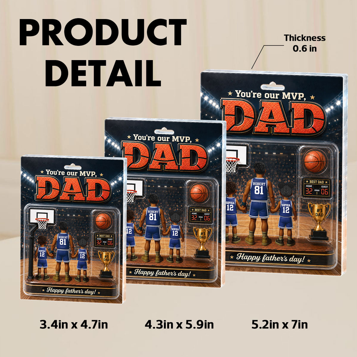 You Are Our MVP Basketball Dad, Custom Action Figure - Personalized Acrylic Block Plaque - Gift for Dad, Husband