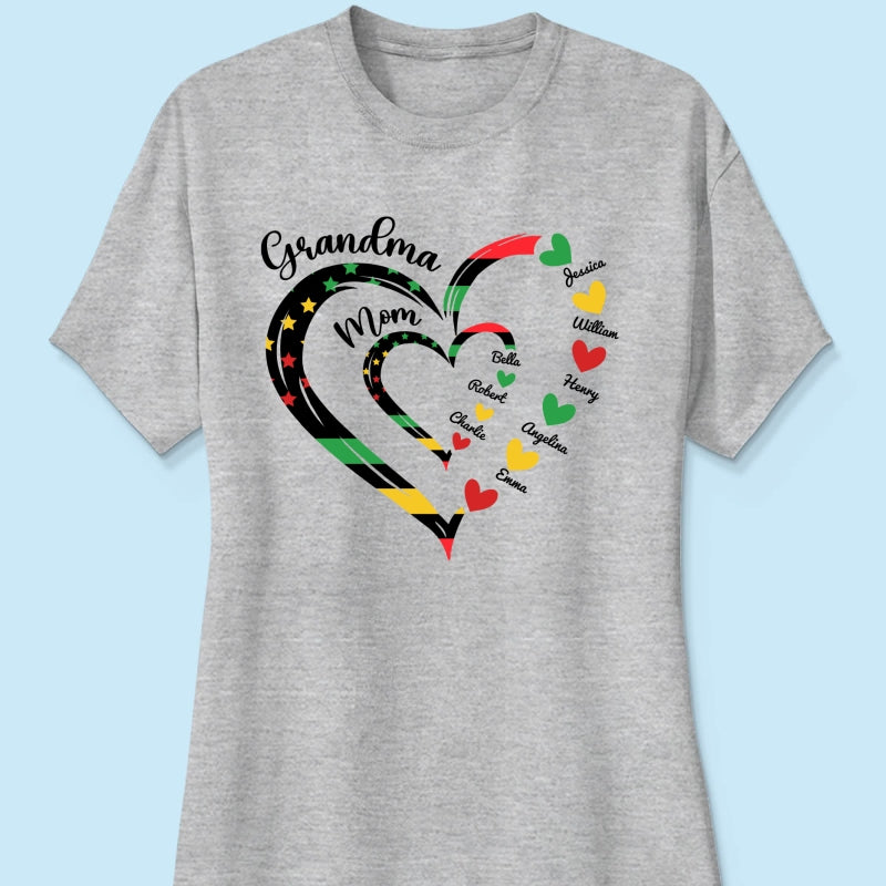 Juneteenth African American Flag Grandma Personalized Shirt