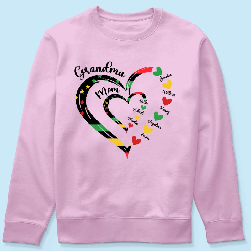 Juneteenth African American Flag Grandma Personalized Shirt