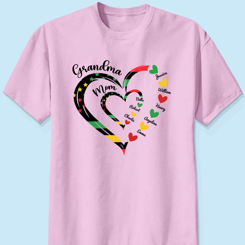 Juneteenth African American Flag Grandma Personalized Shirt