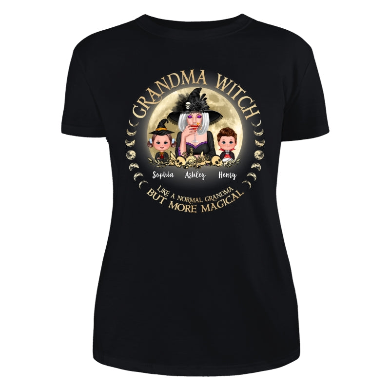 Grandma Mom Witch And Kids Circle Personalized Shirt