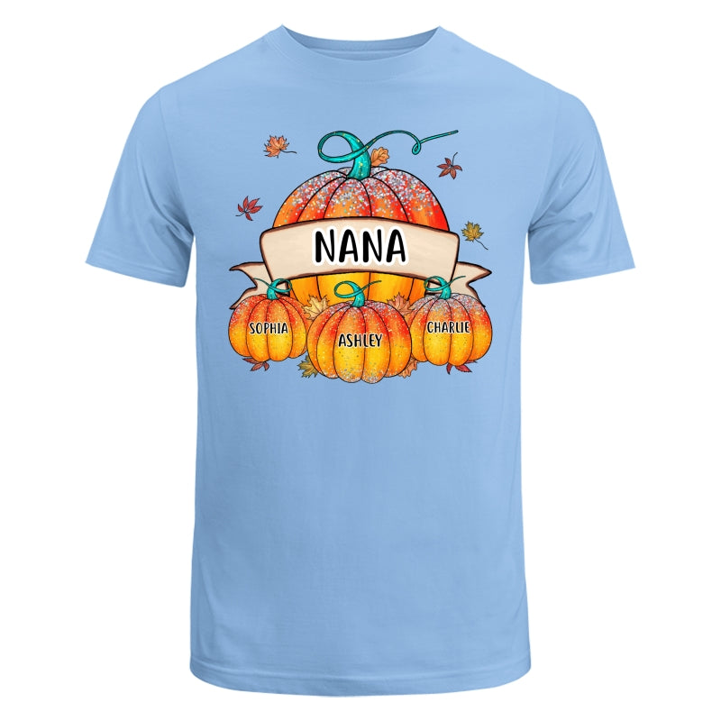 Colorful Pumpkins Grandma Mom Kids Fall Season Personalized Shirt