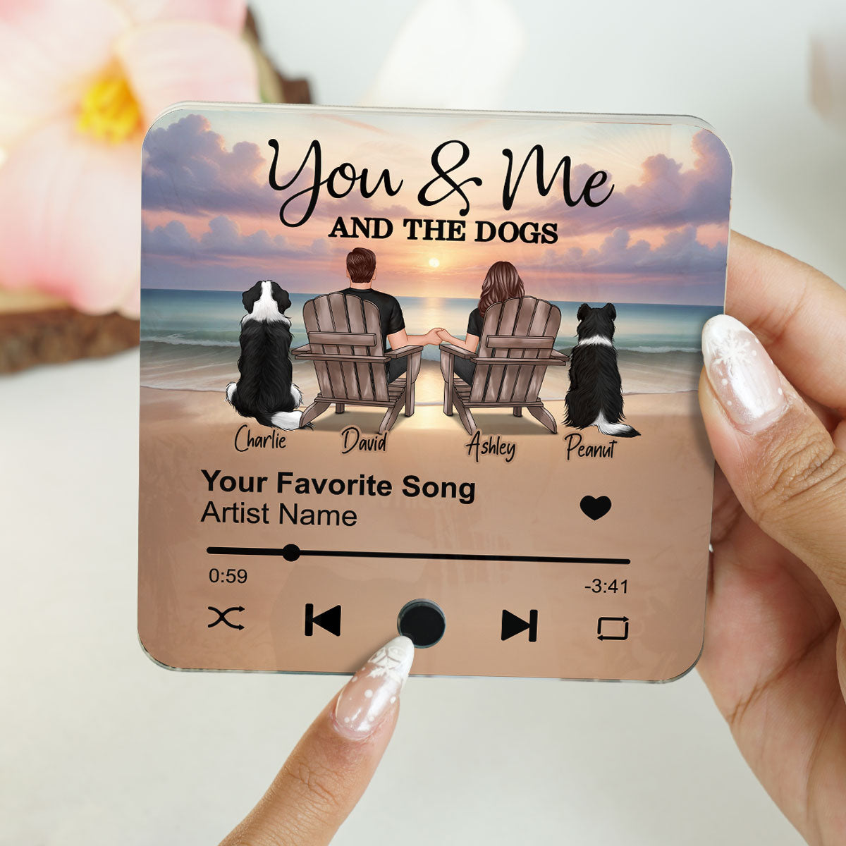 Couple You Me And The Dogs Cats Personalized Music Fridge Magnet, Heartfelt 2025 Gift For Couple, Dog Lovers, Cat Lovers, Pet Lovers