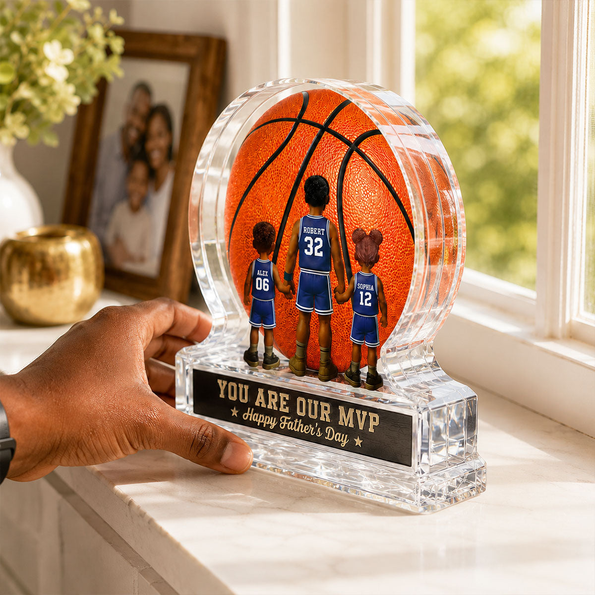 Basketball No 1 Dad Legend You Are Our MVP - Personalized Acrylic Block Plaque - Gift For Dad, Husband, Basketball Fans