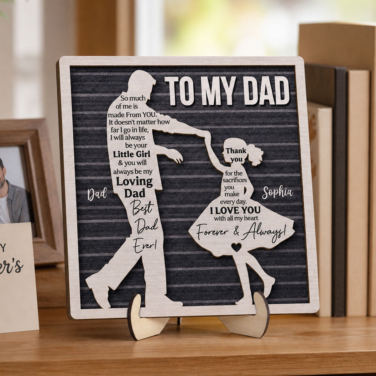 I Will Always Be Your Little Girl Father & Daughter Dancing - Personalized 2-Layered Wooden Plaque - Sentimental Gift For Dad From Daughter