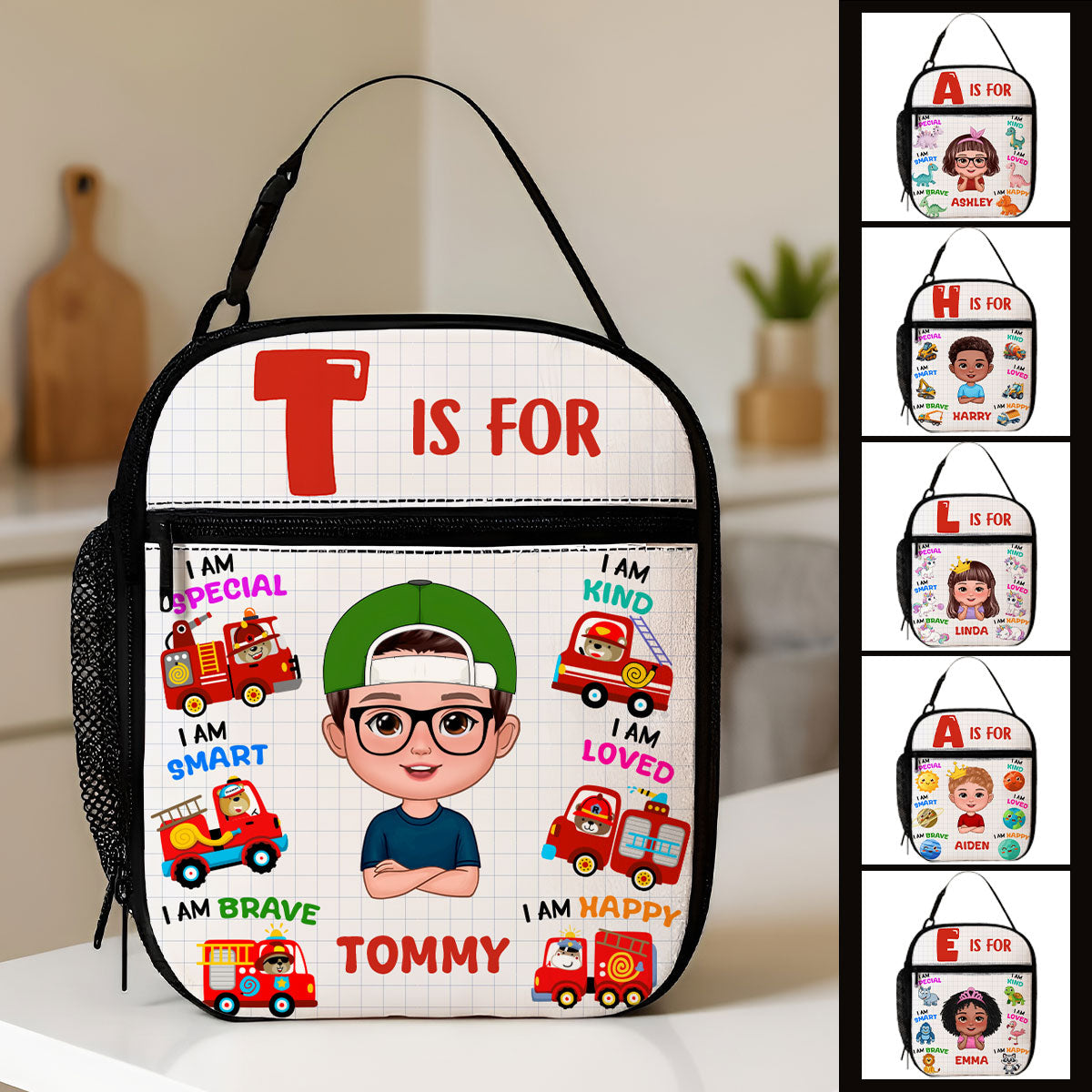 Back To School Gift for Kids, I Am Special Smart Brave Kind Loved Happy Personalized Lunch Bag