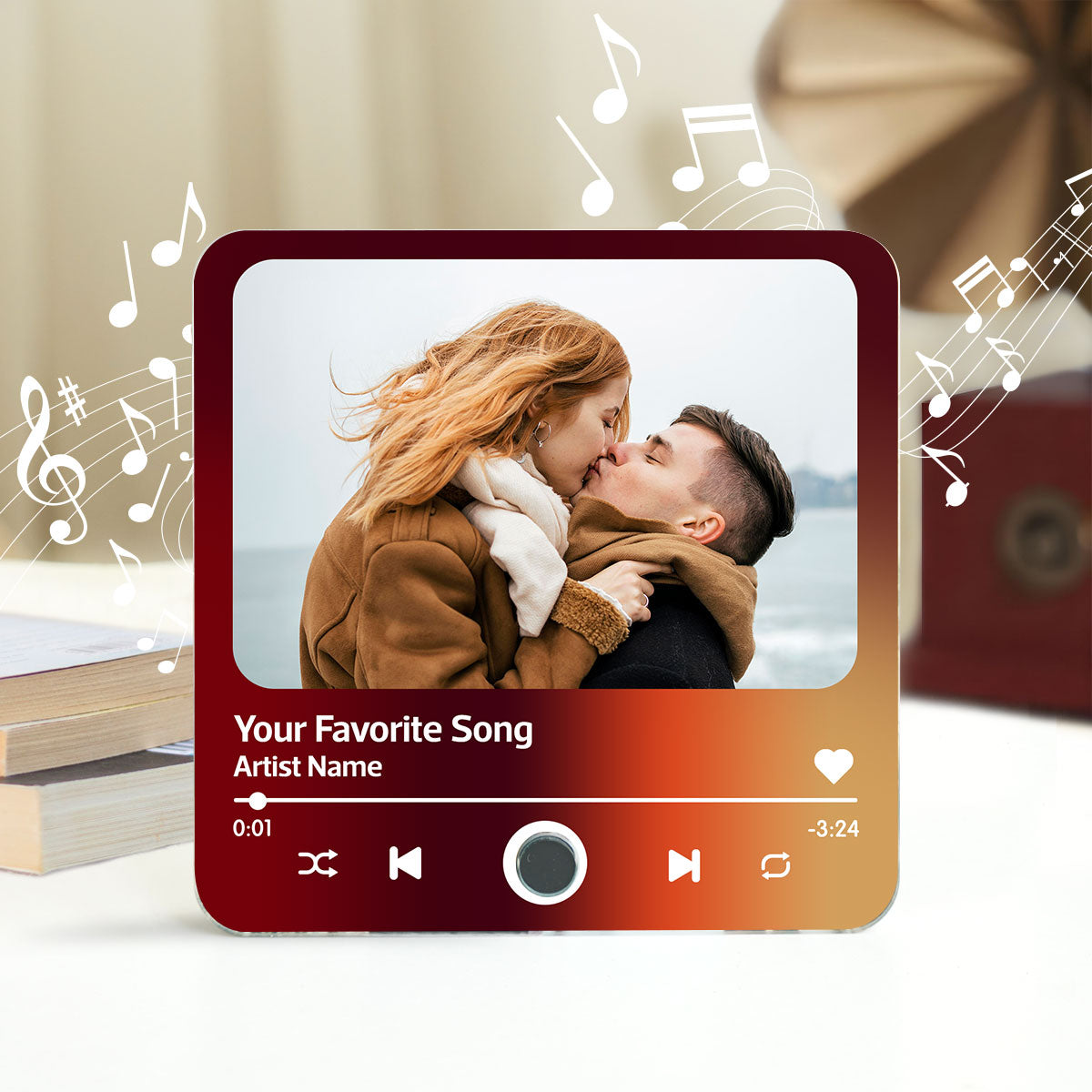 Couple Photo Favorite Song Personalized Music Fridge Magnet, Heartfelt Gift For Couple, For Him, For Her, Boyfriend, Girlfriend, Husband, Wife
