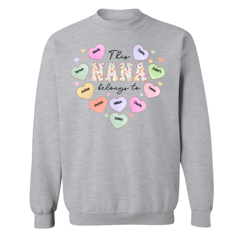 This Grandma Mom Belongs To Heart Shape Personalized Shirt