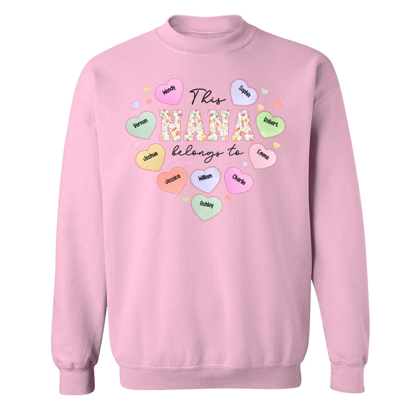This Grandma Mom Belongs To Heart Shape Personalized Shirt
