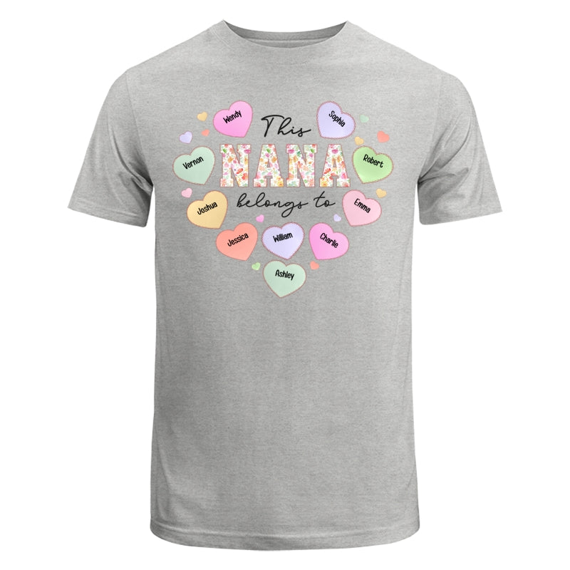This Grandma Mom Belongs To Heart Shape Personalized Shirt